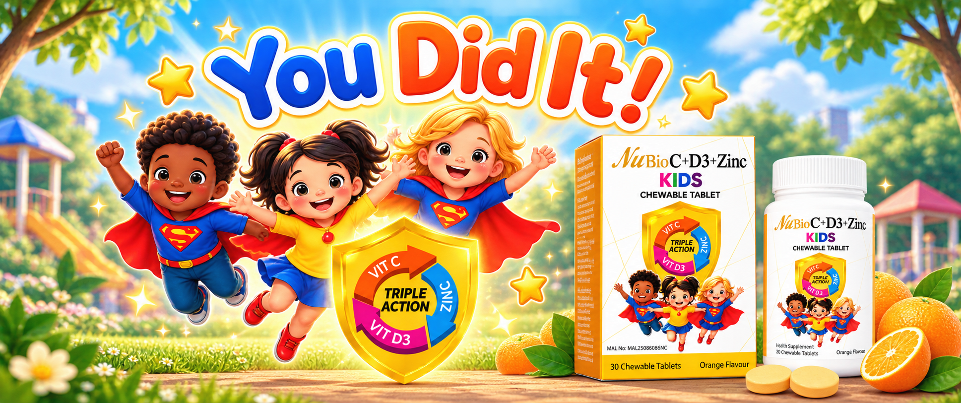 NuBio Kids quiz celebration artwork